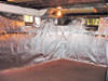 radiant heat barrier with vapor barrier for basement walls ready for finishing in Ironwood, Houghton, Ashland