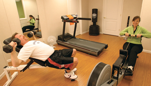 installing a basement fitness center in Houghton