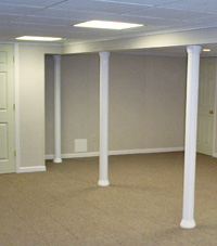 Smartpost column wrap on a basement in Iron Mountain