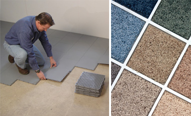 Basement subfloor matting and basement carpeting in Michigan and Wisconsin