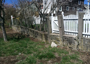 a retaining wall installed in Marquette