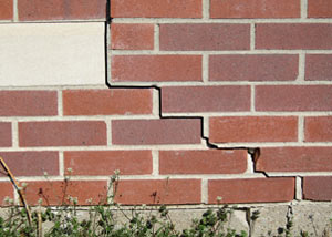 a foundation wall crack on a Bayfield home.