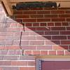 A long foundation crack that begins at a doorway of a Chassell home.