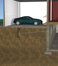 A street creep repair system implementing foundation wall anchors in a Chassell home.