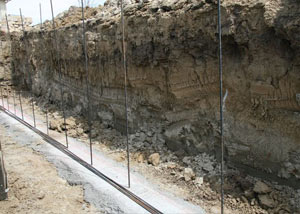 Soil layers exposed while excavating to construct a new foundation in Minocqua