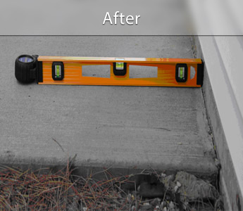 Sunken concrete patio repair & leveling in MI and WI