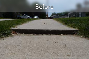 Repairing settled concrete slab in Ashland, MI and WI