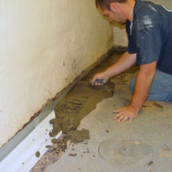 Testing a French drain system in a Minocqua home.