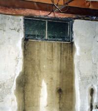 Flooding through basement windows in a Saint Germain home.
