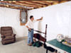 A basement wall covering for creating a vapor barrier on basement walls in Park Falls