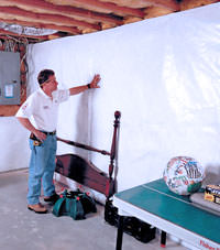 Plastic 20-mil vapor barrier for dirt basements, Phillips, Michigan and Wisconsin installation