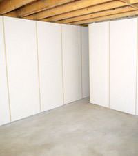 Unfinished basement insulated wall covering in Phillips, Michigan and Wisconsin